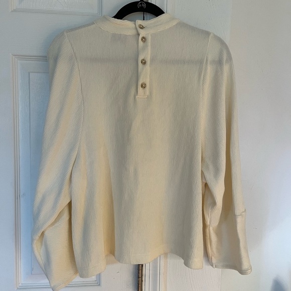 NWT Madewell Texture & Thread Henley Cream/white long sleeve size L - Picture 2 of 5